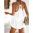 thumbnail image 3 of Blusas holgadas con tirantes finos y cuello en V estilo halter y peplum para mujer, 3 of 5