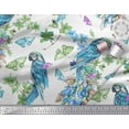 thumbnail image 3 of Soimoi Blue Cotton Duck Fabric Floral,Insect & Parrot Bird Fabric Prints by Yard 42 Inch Wide, 3 of 3