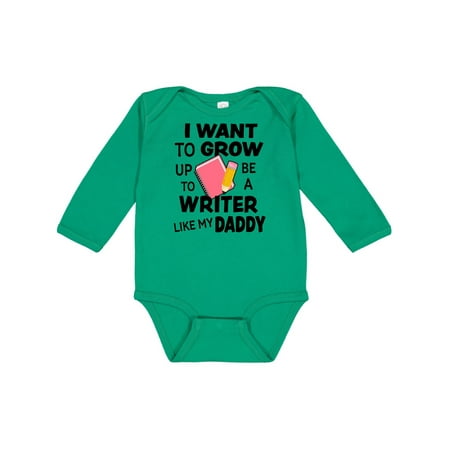 

Inktastic I Want To Grow Up To Be A Writer Like My Daddy Gift Baby Boy or Baby Girl Long Sleeve Bodysuit