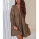 thumbnail image 4 of Vestido Con Estampado De Leopardo Para Mujer, Manga Larga, Busto Plisado, Cuello En V, Puños Ajustados, Vestido Con Estampado De Leopardo, Poliéster Suave Para Vacaciones ANGGREK Otros, 4 of 7