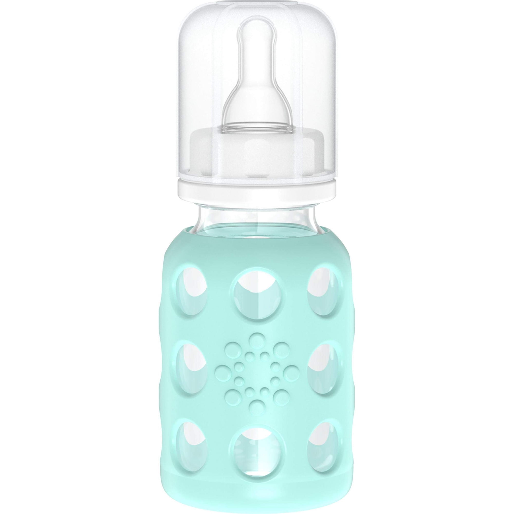 Lifefactory 4 oz Glass Baby Bottle with Protective Silicone Sleeve - Mint