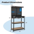 thumbnail image 3 of Gymax Établi Multi-Usage avec 2 Tablettes Table de Travail Robuste Banc de Rangement pour Outils Noir et Bleu, 3 of 10