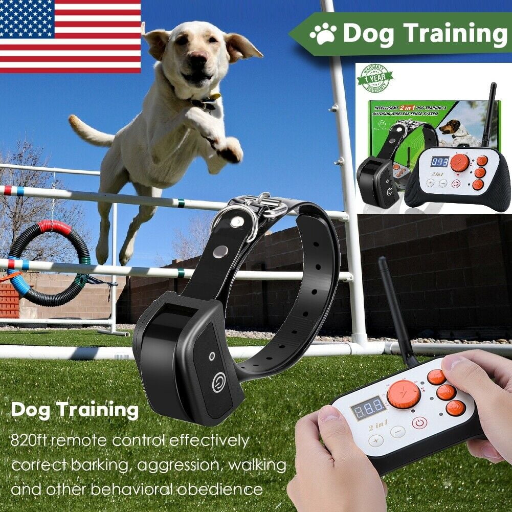 Outdoor Wireless Dog Training Shock Collar Fence Pet Electric Trainer