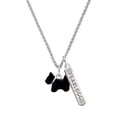 thumbnail image 1 of Delight Jewelry Silvertone Black Scottie Dog Silvertone Fearless Bar Charm Necklace, 23", 1 of 4
