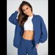 thumbnail image 5 of Conjunto de 2 Piezas para Mujer: Sudadera Informal de Larga con Cremallera y Pantalones Deportivos de Pierna Azul Real XXL, 5 of 9