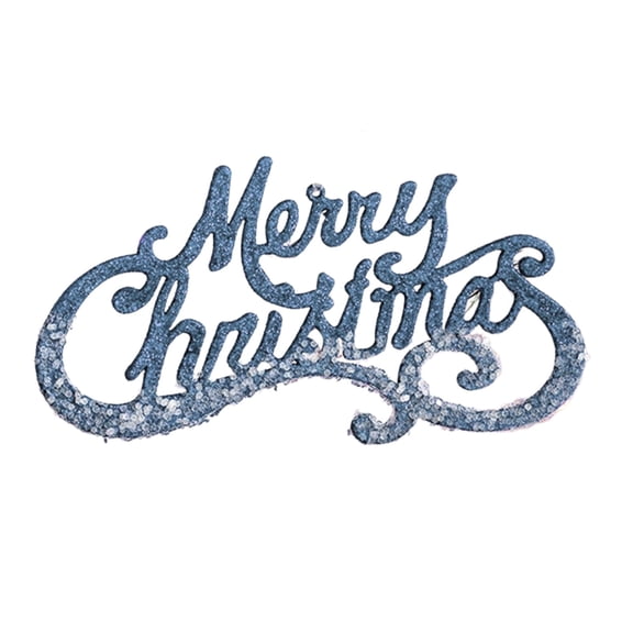 Blue Sequin Christmas Alphabet Sign With Glitter And Holiday Themes For Tree Hanging Decor 7.9X4.1 Inches