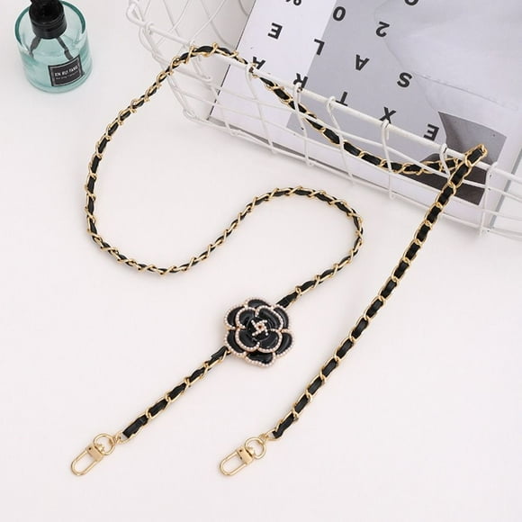 Camellia Crossbody Phone Chain Bag Chain Anti-lost Diagonal Phone Case Hanging Long Phone Charm Phone Neck Straps Girl Ladies black