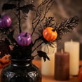 thumbnail image 5 of 22-Inch Halloween Pumpkin Twig Picks - Black Artificial Branches with Orange and Purple Pumpkins, Gothic Vase Filler and Table Floral Arrangement Decor, 5 of 9