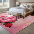 thumbnail image 4 of 5'x8' Area Rugs, Pink Western Christmas Indoor Outdoor Area Rug for Living Room Bedroom, Xmas Botanical Poinsettia Washable Bathroom Rugs Kitchen Floor Carpet Mats Home Decor Aesthetic, 4 of 8