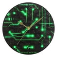 thumbnail image 5 of 9.84in Neon Circuit Design PVC Canvas Wall and Table Clock with Canvas Texture, Black or Gold Hands, 5 of 11