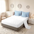 thumbnail image 4 of Manfei Classic Stripe Twin Bedding,Modern Geometric Bedding Comforter Set, Blue White, Reversible 7-Piece, 4 of 6