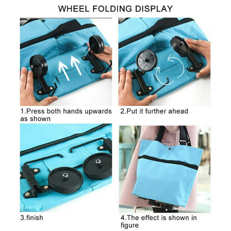 Trolley Bags Folding Shopping Bag with Wheels Foldable Shopping Cart Reusable Shopping Bags Grocery Bags Shopping Trolley Bag on Wheels