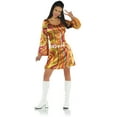 thumbnail image 2 of Women's 70s Ace Disco Diva Rainbow Swirls Mini Dress Costume X-Large 16-18, 2 of 2