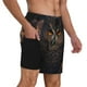 thumbnail image 2 of Balery Classical Style Brown Owl Bañador para hombre, shorts de playa de secado rápido con entrepierna y forro de compresión-Medium, 2 of 6