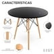 thumbnail image 5 of Mesa Redonda De Madera Estilo Minimalista Moderno 80 cm Negro Mirel Mesa, 5 of 10