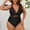 Black, variant on Sakmal Womens One Piece Swimsuits Plus Size Mesh Full Coverage Bathing Suit V Neck Black Beach Swimsuit for Women L