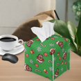 thumbnail image 2 of ZUXONGSY Christmas Square Tissue Box Cover Dachshund Set of 2 PU Leather Tissue Box Cover Bathroom Tissue Box Holder Decorative Tissue Case Christmas Gifts to Friends Family, 2 of 7