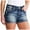 Blue, variant on Conairie Women Blue Jean Shorts Slim Elastic High Waisted Denim Shorts Vintage Washed Summer Trousers with Pockets L