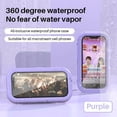 thumbnail image 5 of HOMEIORA 1PC Shower Phone Holder Waterproof 360 Degree Rotating Shower Phone Case Bathroom Wall Mount for iPhone 14 13 12 11 Pro Max XS XR, Max 6.8’ Phone - Romantic Purple, 5 of 6