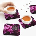 thumbnail image 5 of Kdxio Pink Blossoms Butterfly Funny Coasters,4 Pcs Leather Coasters,Housewarming Gifts,Protect Furniture from Water Marks Scratch and Damage, 5 of 6