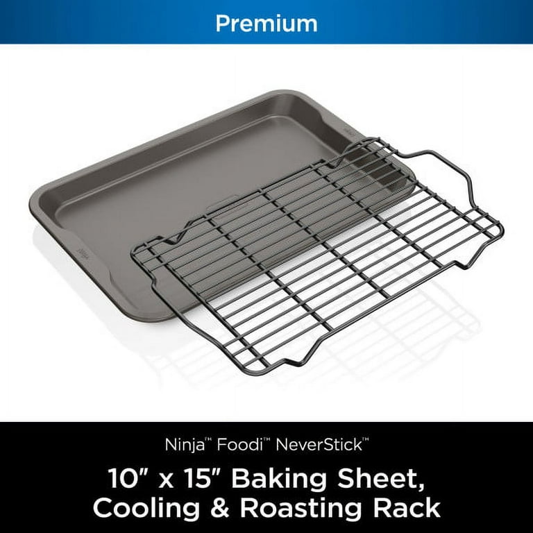  Ninja B35005 Foodi NeverStick Premium 5-Piece Bakeware Sheet Set,  Oven Safe up to 500⁰F, with 11x17 Inch Baking Sheet, 5x9 Inch Loaf Pan, 12  Cup Muffin Pan, & (2) 9 Inch