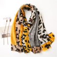 thumbnail image 4 of Bufanda larga de leopardo salvaje para mujer, chal de diseñador de primavera, bufanda marrón de lujo única, chal de moda, chal largo, 4 of 5