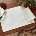 thumbnail image 3 of Elrene Home Fashions Poinsettia Elegance Jacquard Holiday Napkins, Set of 4, Ivory, 17" x 17", 3 of 4