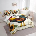 thumbnail image 3 of jejeloiu Orange Sunflower Floral Bedding Comforter Set 7-Piece,Rustic Farm Chicken King Bedding Sets,Old Wooden Board Bed Sheets,Breathable Bedroom Decorative Reversible, 3 of 8