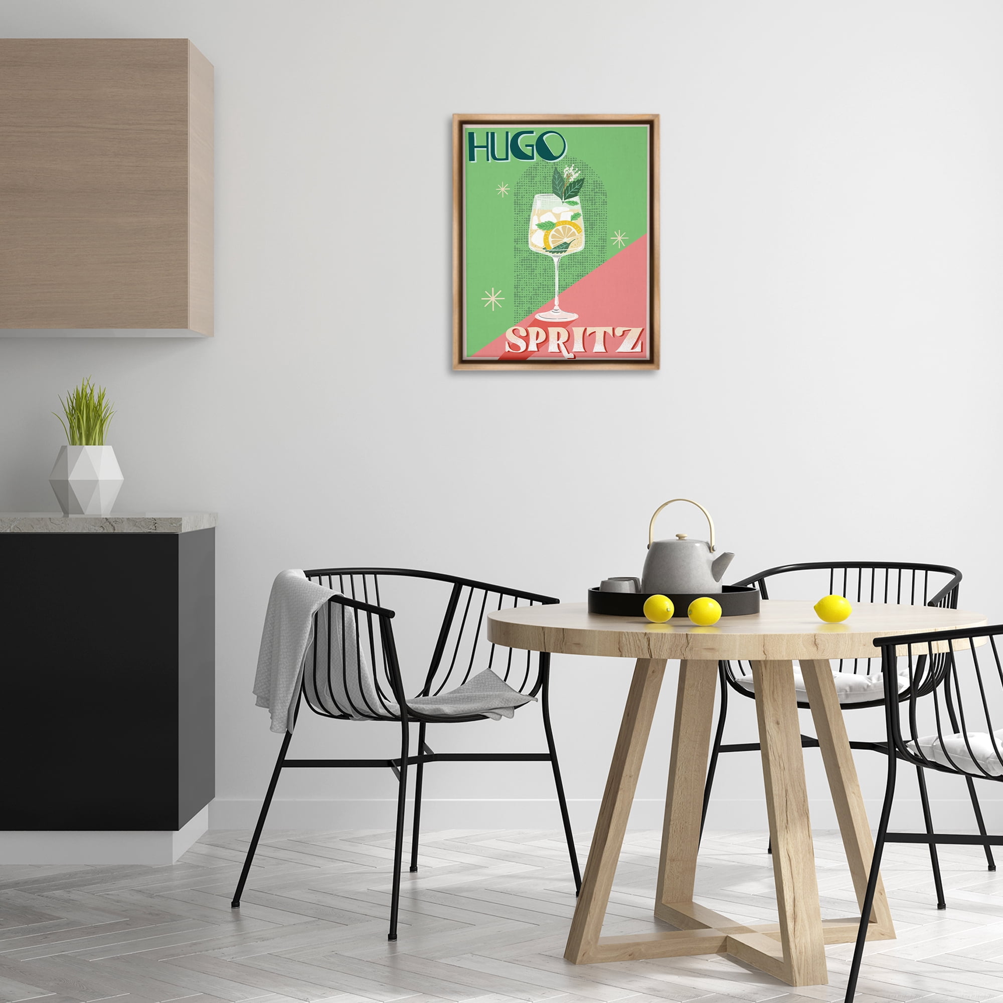 Stupell Industries Hugo Spritz Cocktail Food & Beverage Painting Brown Floater Framed Canvas Art Print Wall Art, 17 x 21