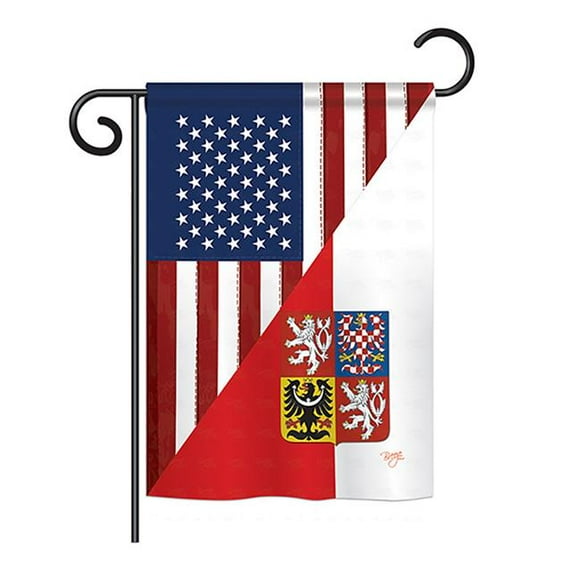 Breeze Decor BD-FS-G-108391-IP-BO-DS02-US US Czech Friendship Flag - s of the World - Everyday US Friendship Impressions Decorative Vertical Garden Flag - 13 x 18.5 in.