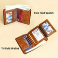 thumbnail image 4 of SUWU Genuine Leather Rfid Wallets for Men Vintage Thin Short Multi-Function Card Holder, Brown, 4 of 10