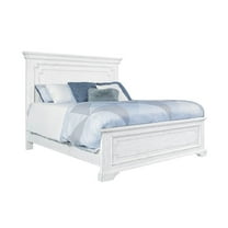 Alpine Furniture Clara Wood Standard King Size Panel Bed in White Mist