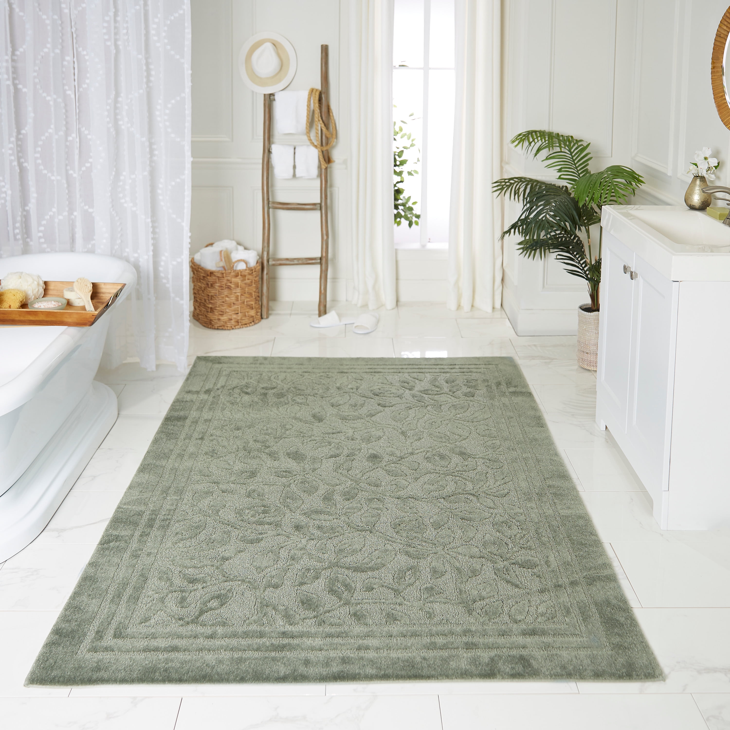 Mohawk Home Wellington Sage Green Bath Rug Area Rug, 5'x7', Green