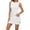 c01White, variant on Womens Slit Side Formal Pencil Dresses, Elegant Crewneck Solid Casual Sleeveless Bodycon Party Cocktail Wedding Guest Mini Dress Black XL