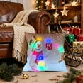 thumbnail image 4 of Christmas Lighted Throw Pillow Covers 18x18" Christmas LED Pillows 2 Modes Switching Printed Sofa Pillows Cushions Pillowcases Holiday Decorations for Sofa Couch Livingroom Bed, 4 of 7