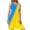 Yellow, variant on IROINNID Fit&Flare Dress For Women Sleeveless Round Neckline Casual Color-Blocking d Dress Strapless Contrast Color Dress