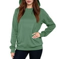 thumbnail image 5 of Women's Hooded Sweatshirt Pleated Long Sleeved Casual Top Hooded Sweatshirt Army Green XL, 5 of 8