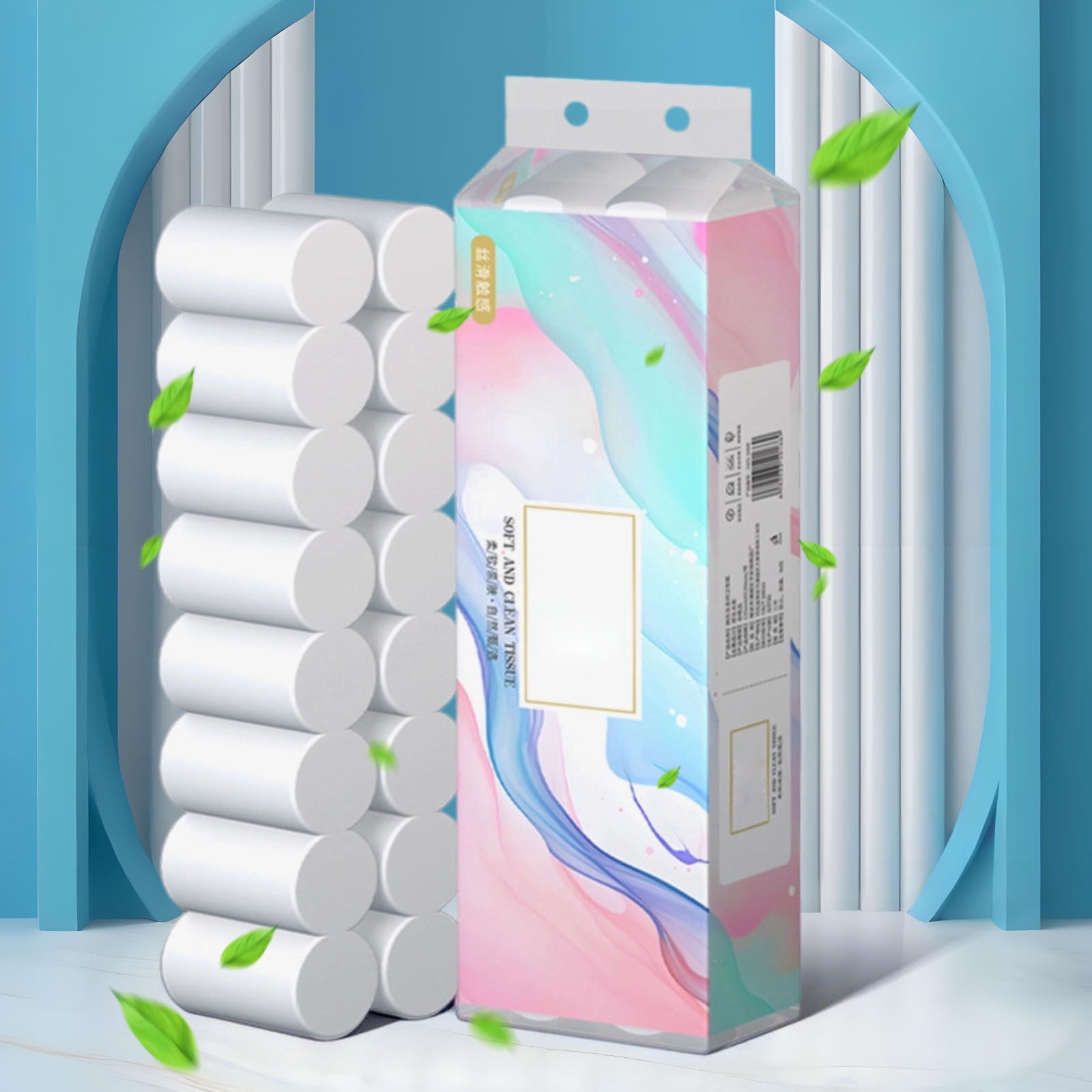 4 Packs 16 Rolls 4 Ply Toilet Paper Bulk Soft Strong Bath Tissue for Home Office Commercial Use Eco Friendly 100% Wood Pulp Affordable