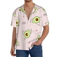 thumbnail image 3 of Honeii 's Avocado Doing Sport Yoga for men's short-sleeved button-up collared shirt featuring a pocket, perfect for beach vacations, and travel adventures., 3 of 5