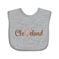Inktastic Cleveland Heart Cursive Orange Boys or Girls Baby Bib
