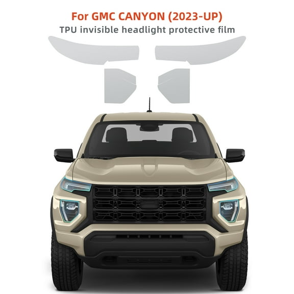 For 2023 - Up GMC CANYON TPU Invisible Car Protection Film Headlight Film Exterior Accessories 4pcs
