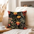 thumbnail image 3 of Ethan Taylor Floral Throw Pillow Soft Cushion Cover 'William Morris Flowers IX Flowers Classic Cottage and Cottagecore' Pattern Decorative Square Accent Pillow Case, 16x16 Inches, Red, Green, 3 of 5