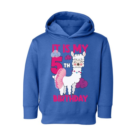 Awkward Styles It's My Fifth Birthday Hoodie Birthday Llama Toddler Hooded Sweatshirt Birthday Girl