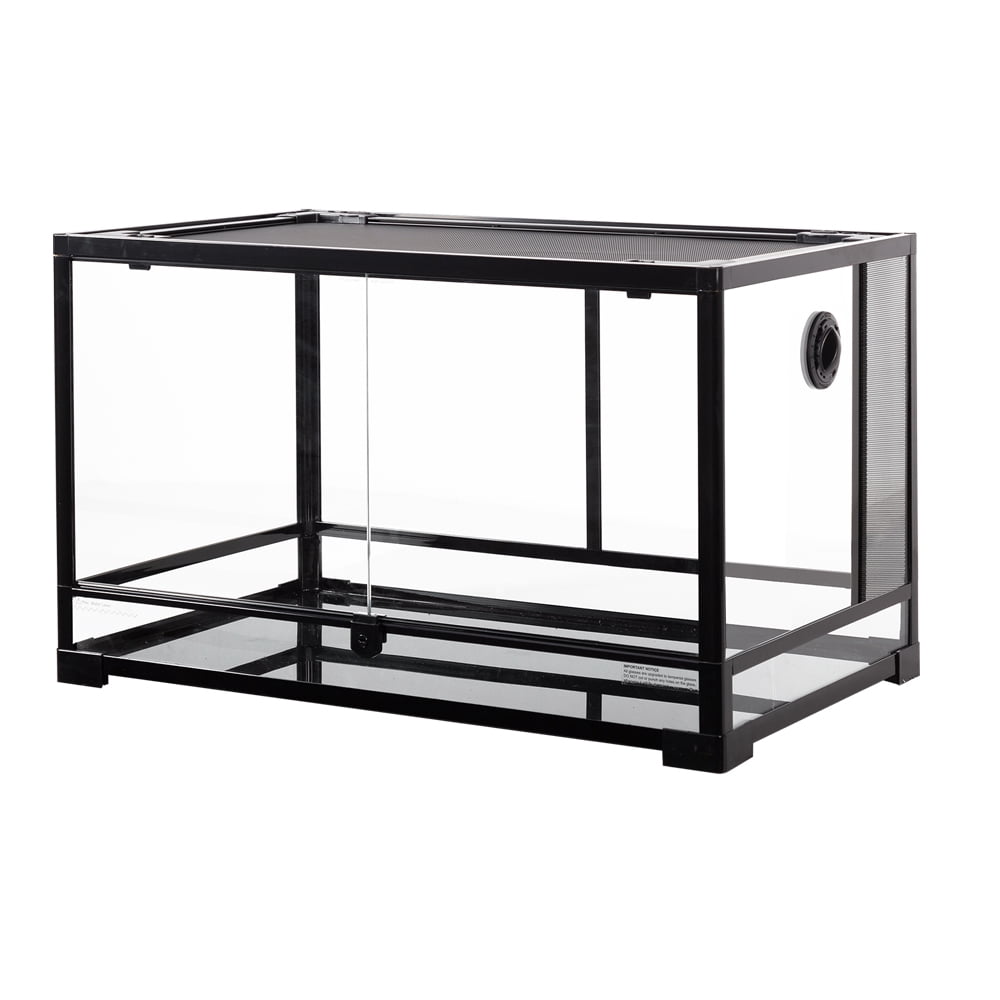 Guzzlo Tempred Glass Reptile Tank 40 Gallon, Black