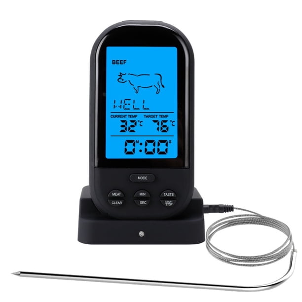 Remote Control Cooked Chicken BBQ Digital Grill Meat Roast Thermometer Timer LED Wireless remote ...