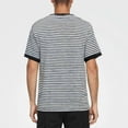 thumbnail image 6 of PNTUTB Summer Men's Striped Casual Half Buttoned Round Neck Pullover Short Sleeve Comfortable Tops, 6 of 6