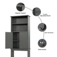 thumbnail image 5 of Walsunny Over the Toilet Storage Cabinets Wood Bathroom Organizer Shelf Rack Space Saver with 2 Doors 4 Shelves Anti-Tip Device Gray, 5 of 7