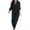 Black, variant on Jumpsuits for Women Women's Spring and V-Neck Solid Color Sleeve Pocket Belt Button Cargo Jumpsuit
