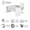 thumbnail image 6 of Echo 72W Bow Front L Shaped Desk and Chair Set in Pure White - Engineered Wood, 6 of 7
