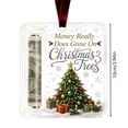 thumbnail image 2 of Clear Acrylic Christmas Money Ornament – Cash Card Holder with Ribbon, Holiday Tree Decoration, Reusable Gift Giving Solution for Friends Teachers, 2 of 6